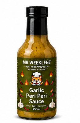 Garlic Peri Peri Sauce bottle - South African hot sauce