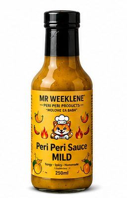 Mild Peri Peri Sauce 250ml bottle – smooth South African peri peri sauce by Mr Weeklene